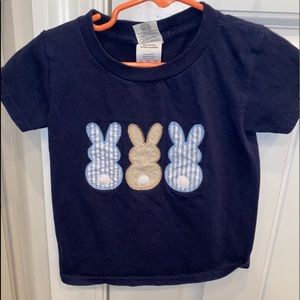 Navy bunny appliqué shirt. Never worn